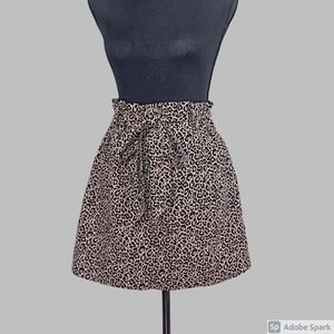 American Eagle leopard print paper bag skirt S